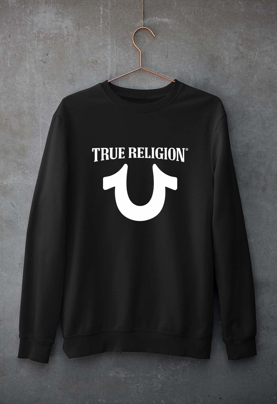 True Religion Unisex Sweatshirt for Men/Women-Black-Ektarfa.online