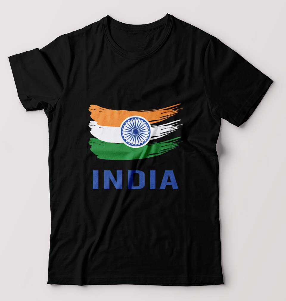 India T-Shirt for Men-Black-Ektarfa.online