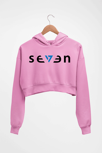 Seven MS Dhoni Crop HOODIE FOR WOMEN-Light Baby Pink-Ektarfa.online