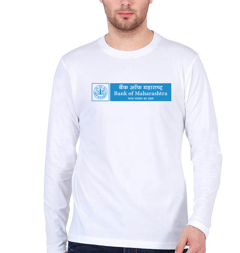 Bank of Maharashtra Full Sleeves T-Shirt for Men-White-Ektarfa.online