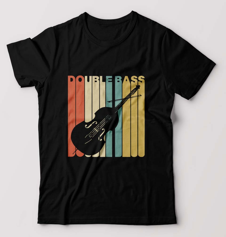 Double Bass Violin T-Shirt for Men-Black-Ektarfa.online