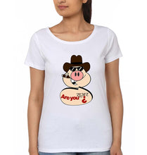 Load image into Gallery viewer, Pig Funny T-Shirt for Women-White-Ektarfa.online
