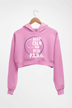 Load image into Gallery viewer, PUBG Keep Calm And Play Pubg Crop HOODIE FOR WOMEN-Light Baby Pink-Ektarfa.online
