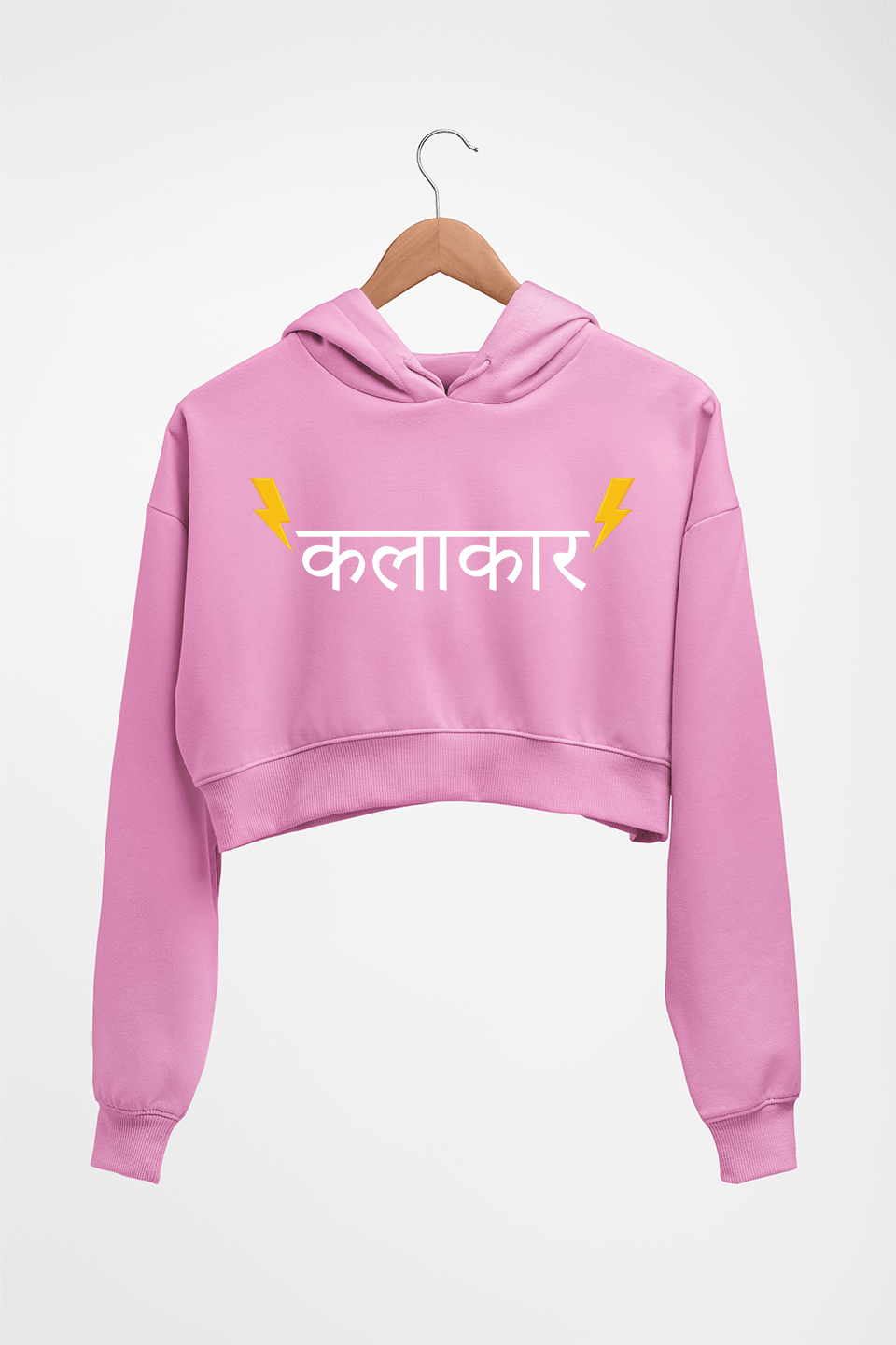 Kalakar Crop HOODIE FOR WOMEN-Light Baby Pink-Ektarfa.online