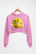 Load image into Gallery viewer, Angry Emoji Crop HOODIE FOR WOMEN-Light Baby Pink-Ektarfa.online
