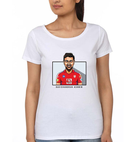 Ravichandran Ashwin T-Shirt for Women-White-Ektarfa.online