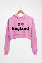 Load image into Gallery viewer, I Love England Crop HOODIE FOR WOMEN-Light Baby Pink-Ektarfa.online
