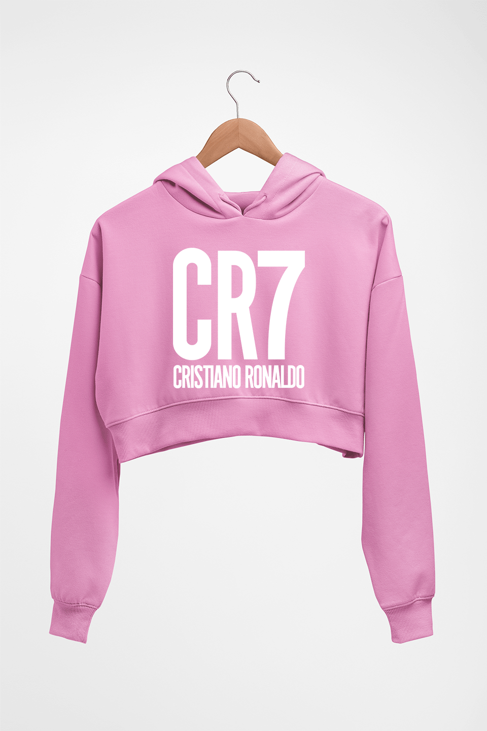 Cristiano Ronaldo CR7 Crop HOODIE FOR WOMEN-Light Baby Pink-Ektarfa.online