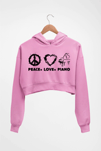 Load image into Gallery viewer, Peace Love Piano Crop HOODIE FOR WOMEN-Light Baby Pink-Ektarfa.online
