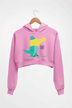 Load image into Gallery viewer, Crocodile Crop HOODIE FOR WOMEN-Light Baby Pink-Ektarfa.online
