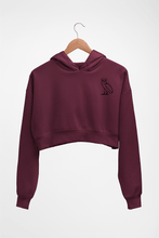 Load image into Gallery viewer, OVO logo Crop HOODIE FOR WOMEN-Maroon-Ektarfa.online
