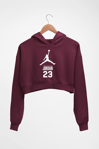 Michael Jordan Crop HOODIE FOR WOMEN-Maroon-Ektarfa.online