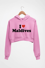 Load image into Gallery viewer, I Love Maldives Crop HOODIE FOR WOMEN-Light Baby Pink-Ektarfa.online
