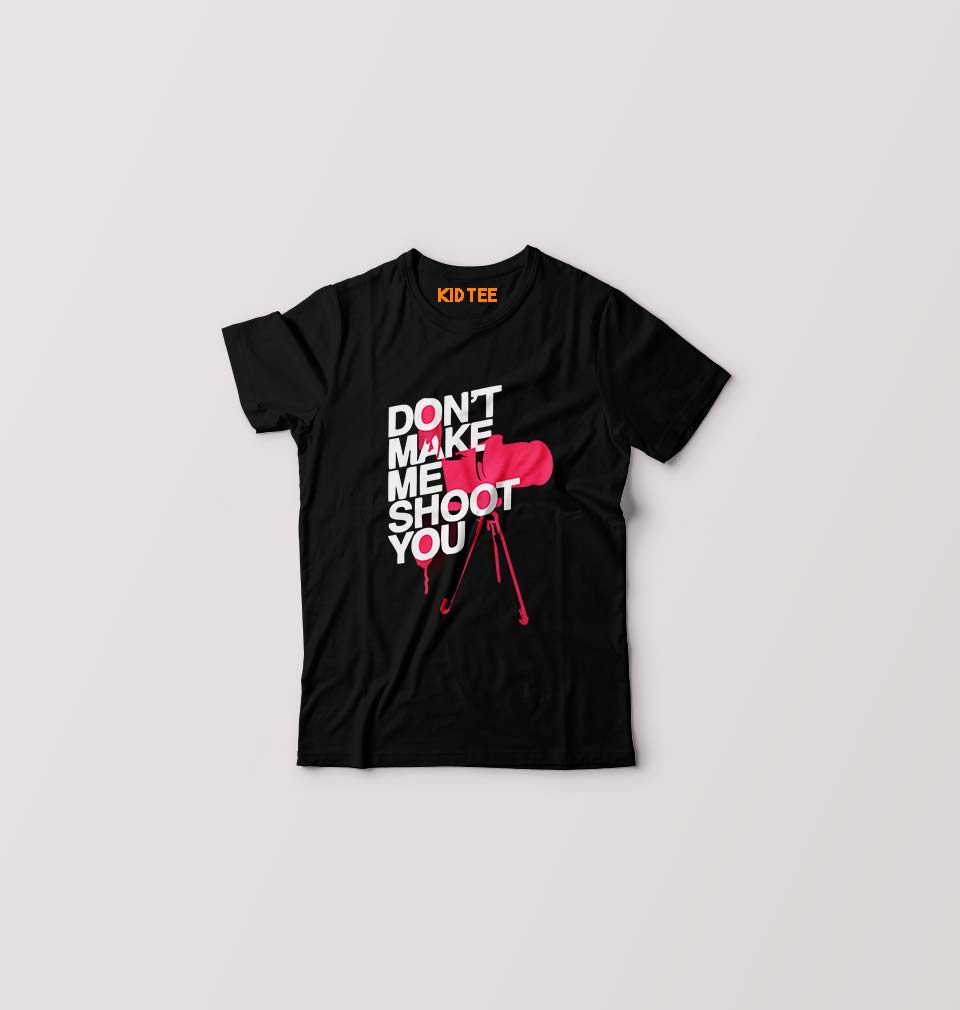 Don't Make Me Shoot U Kids T-Shirt for Boy/Girl-Black-Ektarfa.online