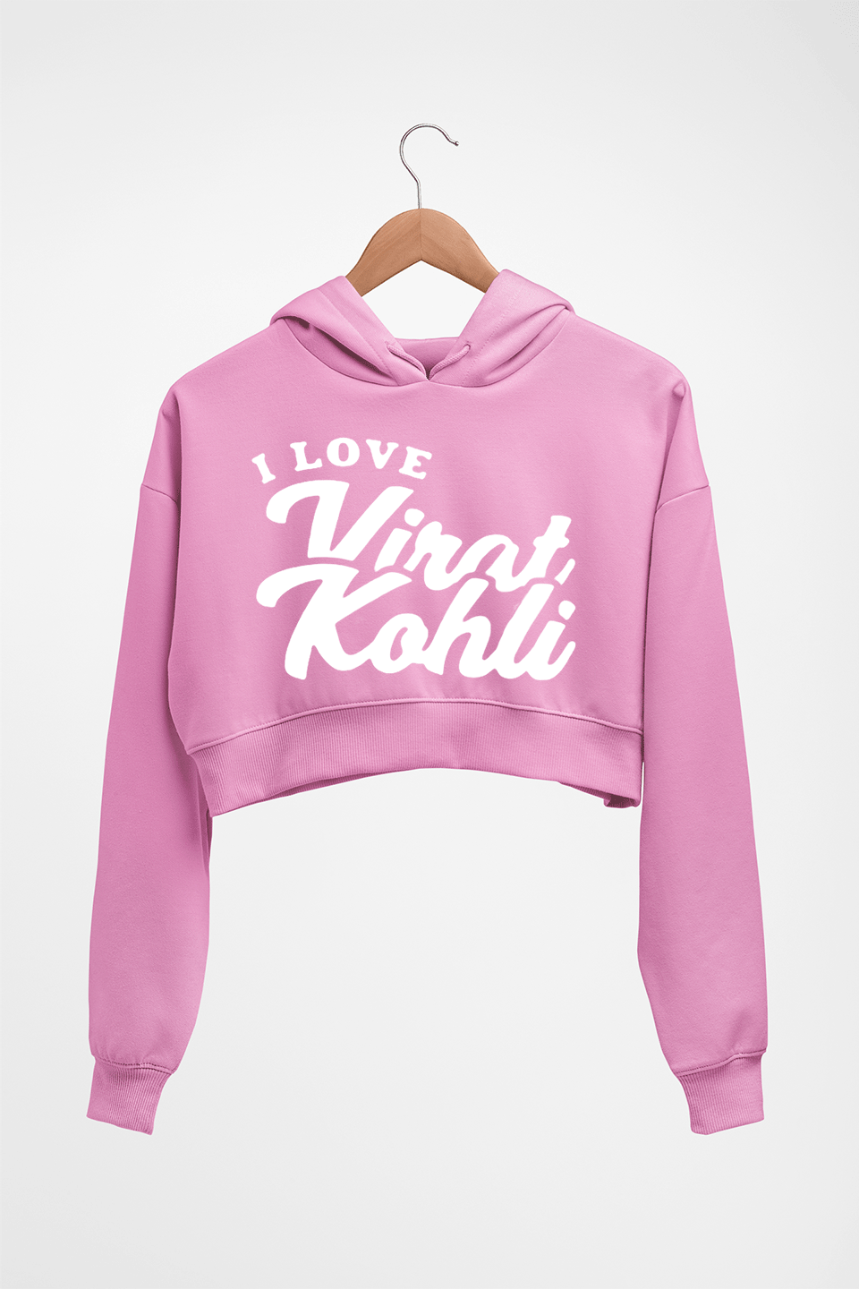 Virat Kohli Crop HOODIE FOR WOMEN-Light Baby Pink-Ektarfa.online