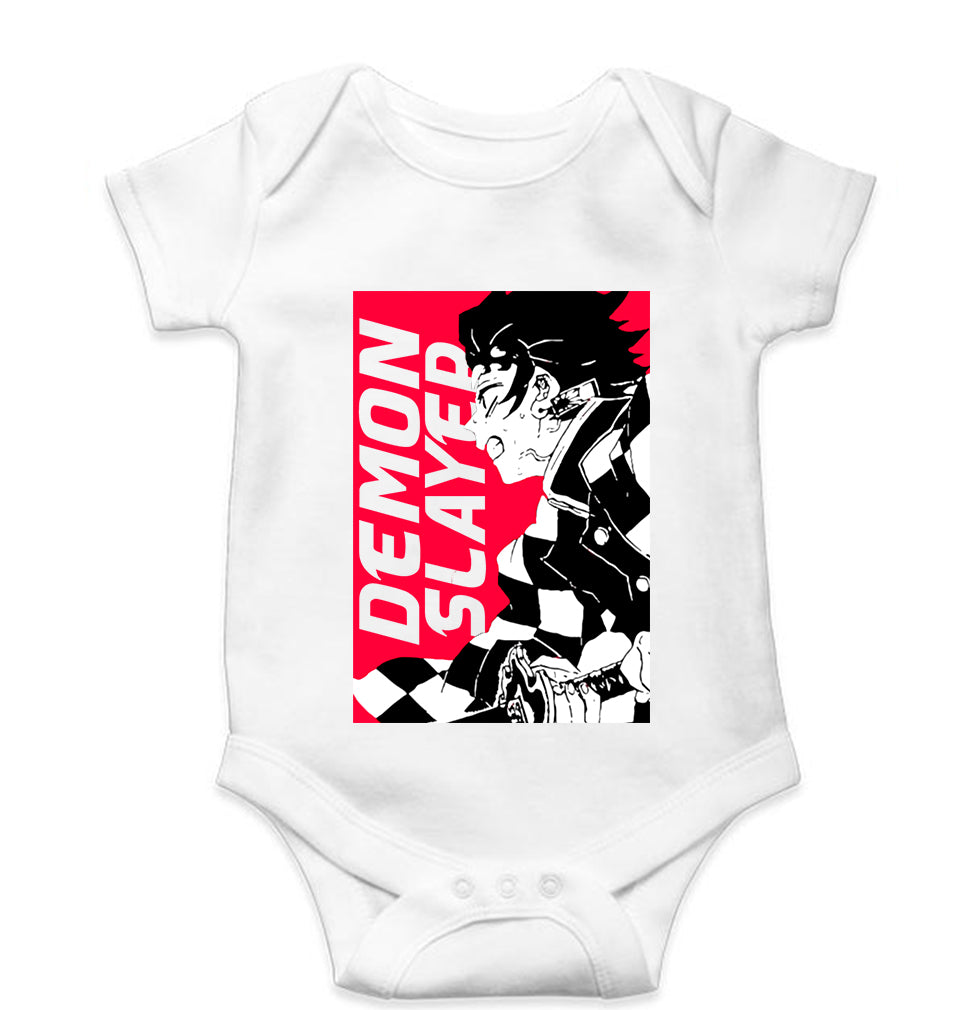 Demon Slayer Kids Romper For Baby Boy/Girl-0-5 Months(18 Inches)-White-Ektarfa.online