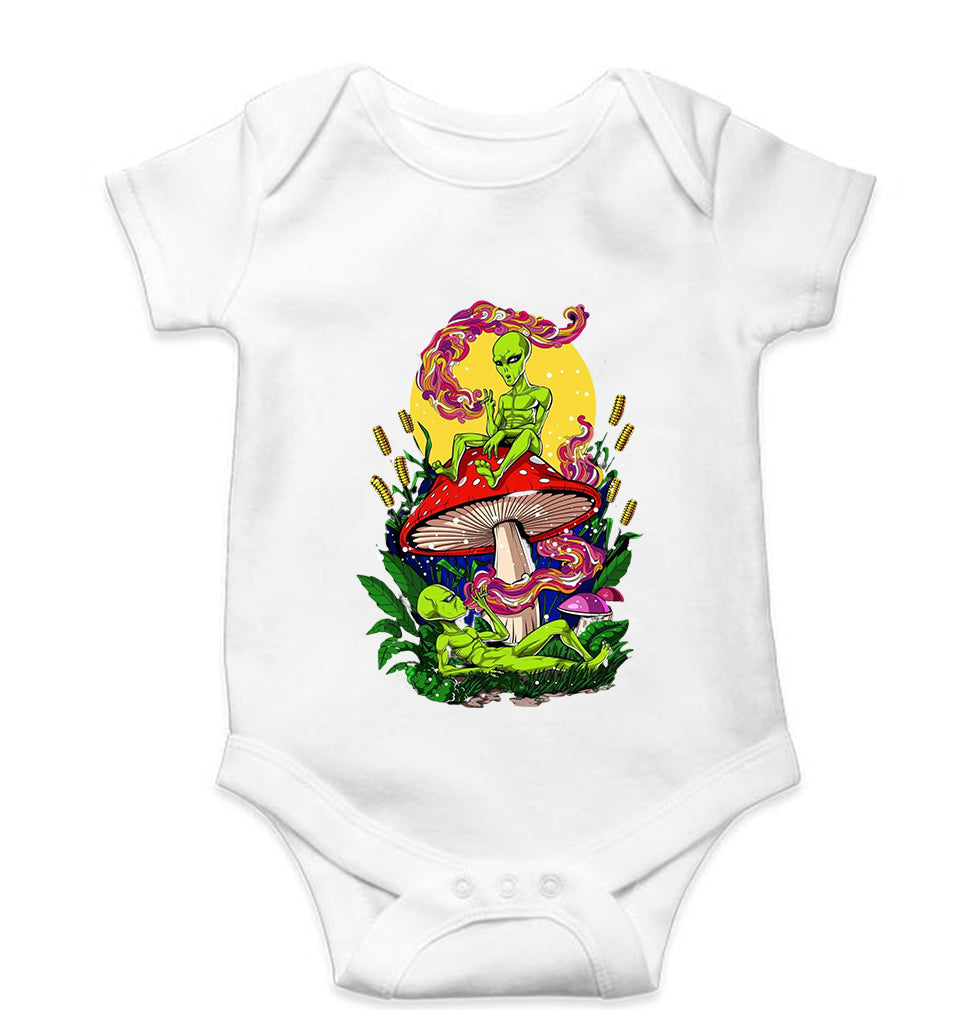 Trippy Psychedelic Weed Stoned Romper For Baby Boy/Girl-White-Ektarfa.online