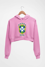 Load image into Gallery viewer, Brazil Football Crop HOODIE FOR WOMEN-Light Baby Pink-Ektarfa.online
