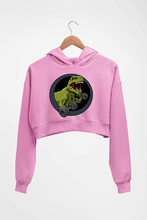 Load image into Gallery viewer, Angry T-Rex Gym Crop HOODIE FOR WOMEN-Light Baby Pink-Ektarfa.online
