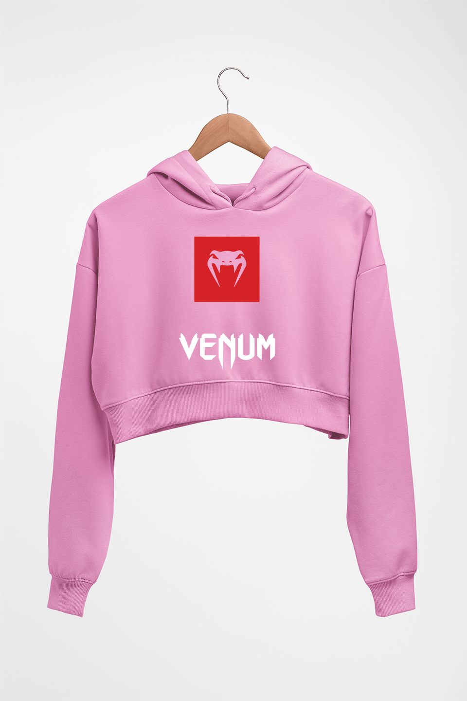 UFC Venum Crop HOODIE FOR WOMEN-Light Baby Pink-Ektarfa.online