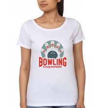 Load image into Gallery viewer, Bowling Champion T-Shirt for Women-White-Ektarfa.online
