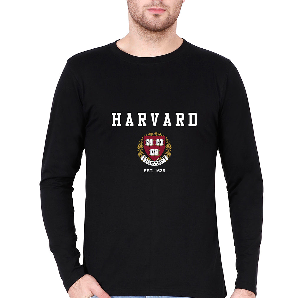 Harvard Full Sleeves T-Shirt for Men-Black-Ektarfa.online