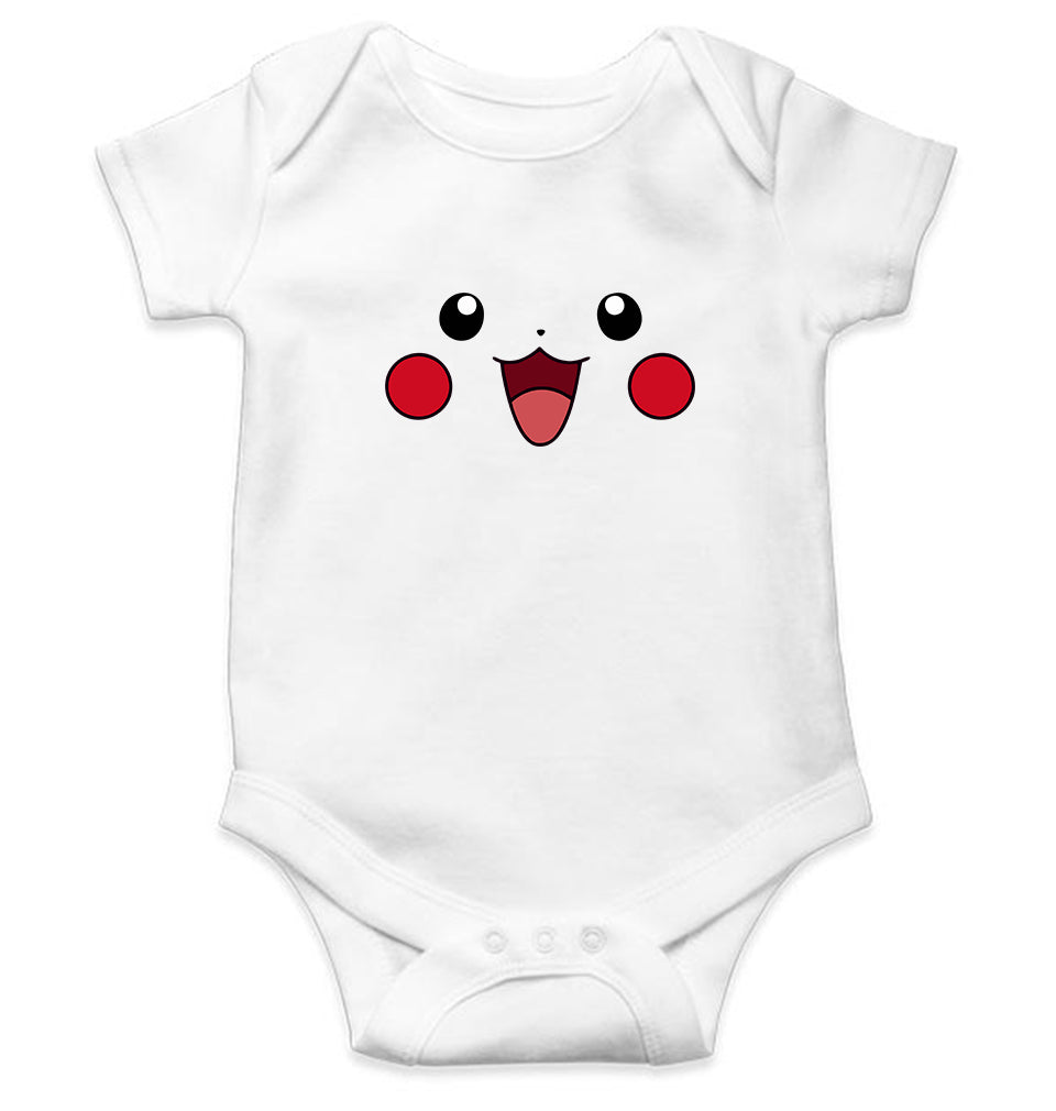 Pikachu Kids Romper For Baby Boy/Girl-0-5 Months(18 Inches)-White-Ektarfa.online