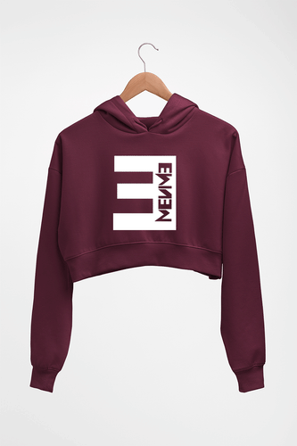 EMINEM Crop HOODIE FOR WOMEN-Maroon-Ektarfa.online