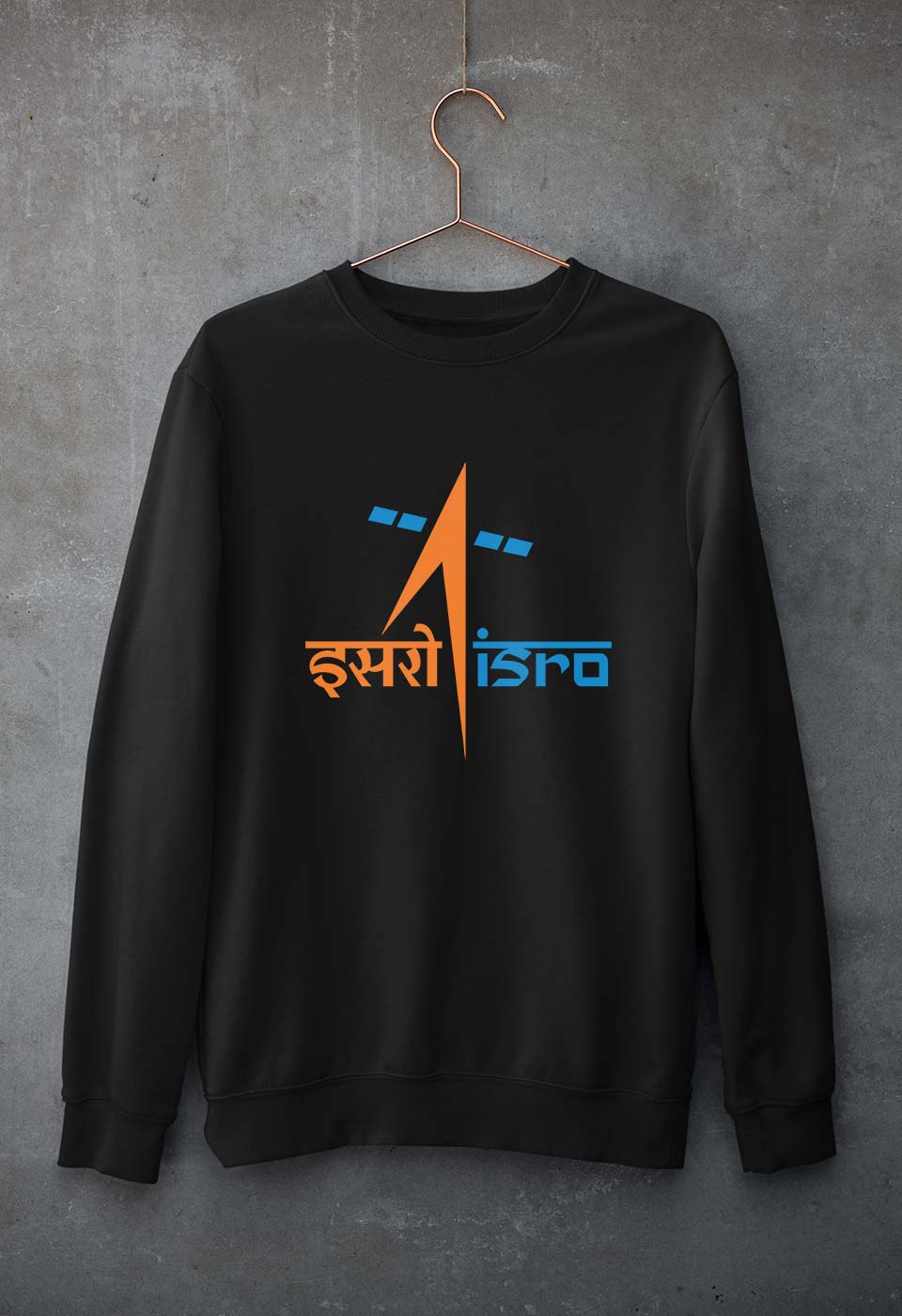 Isro Unisex Sweatshirt for Men/Women-Black-Ektarfa.online