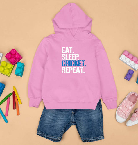 CRICKET Eat Sleep Cricket Repeat Kids Hoodie for Boy/Girl-1-2 Years(24 Inches)-Light Baby Pink-Ektarfa.online