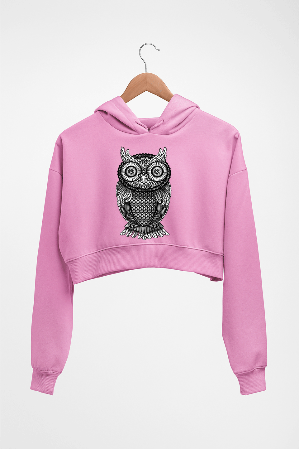 Owl Crop HOODIE FOR WOMEN-Light Baby Pink-Ektarfa.online