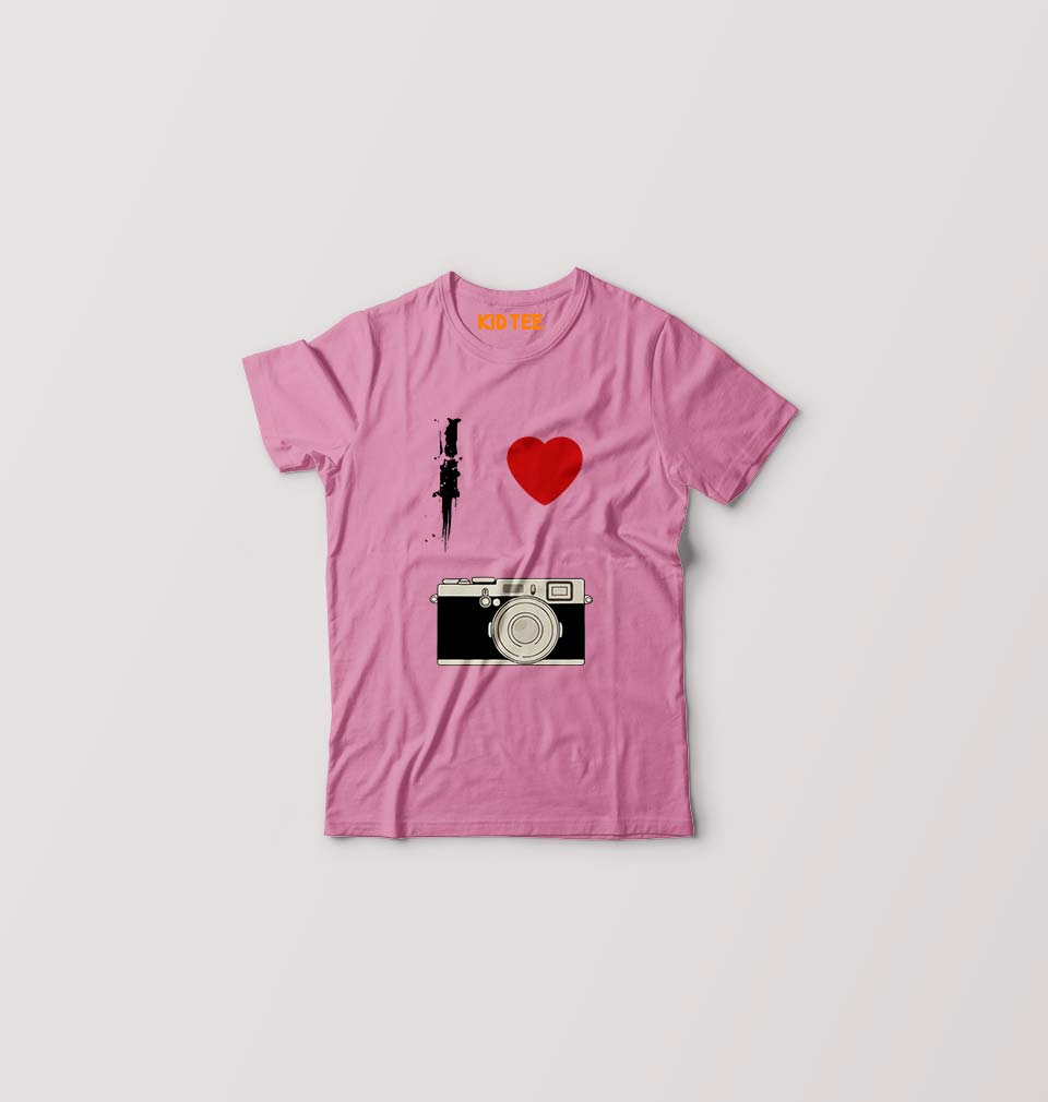I love camera Kids T-Shirt for Boy/Girl-Pink-Ektarfa.online