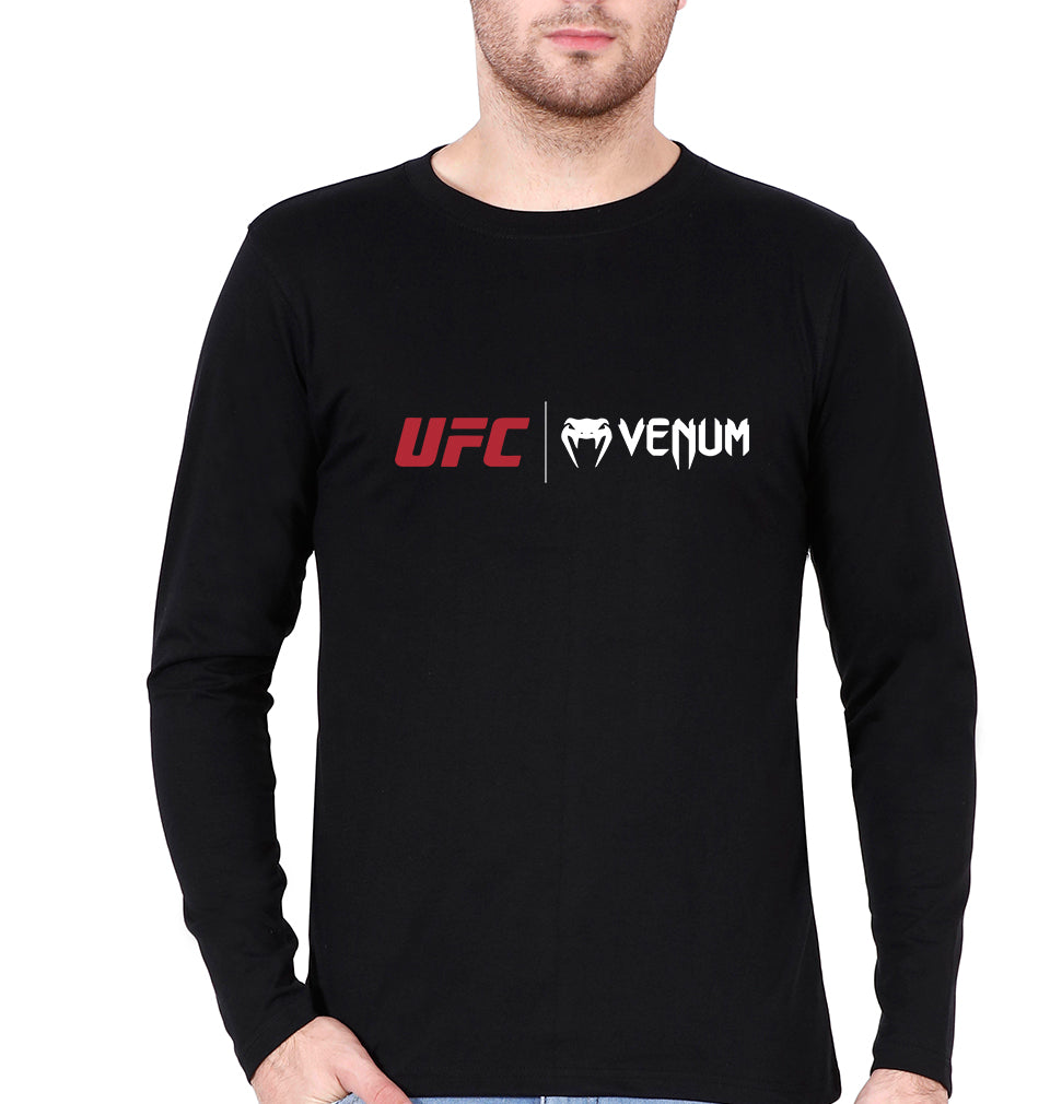 UFC Venum Full Sleeves T-Shirt for Men-Black-Ektarfa.online