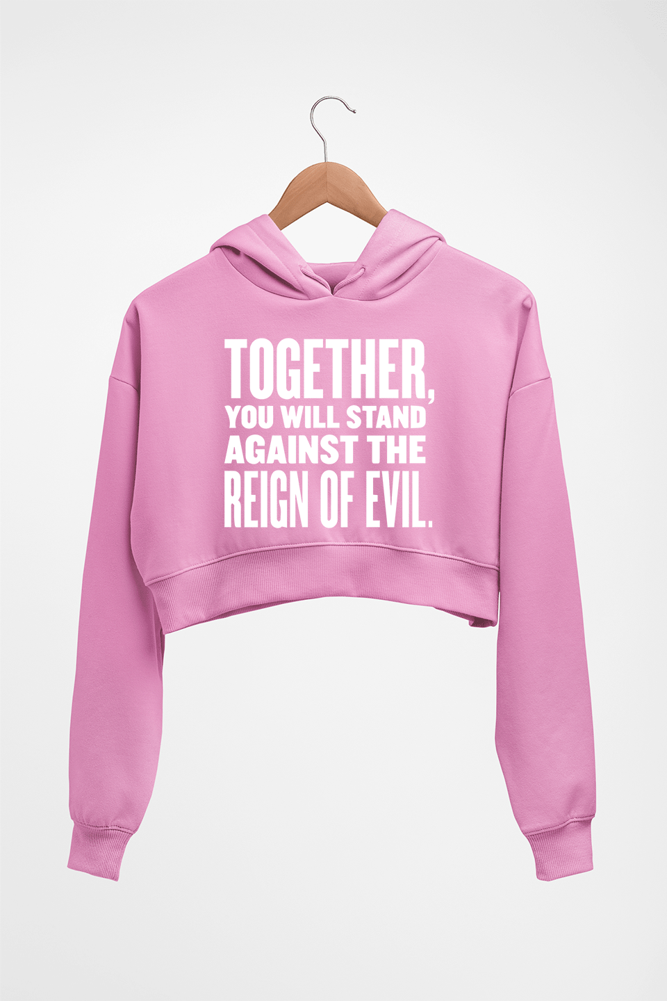 Reign-of-evil Crop HOODIE FOR WOMEN-Light Baby Pink-Ektarfa.online