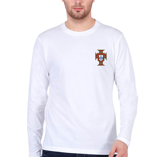 Portugal Football Full Sleeves T-Shirt for Men-White-Ektarfa.online