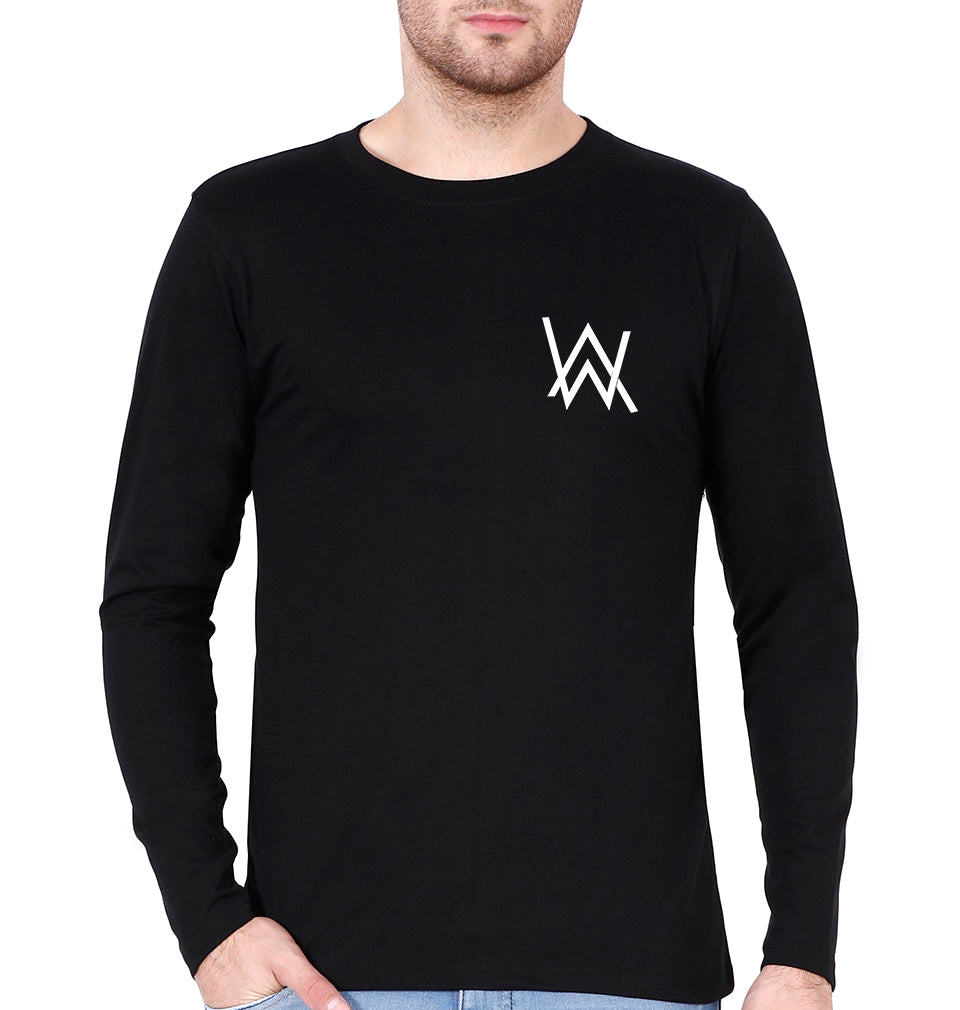 Alan Walker Logo Full Sleeves T-Shirt for Men-Black-Ektarfa.online