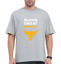 Load image into Gallery viewer, Blood Sweat Respect Gym Oversized T-Shirt for Men-Grey-Ektarfa.online
