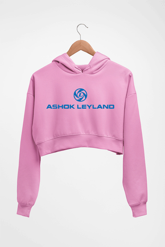 Ashok Leyland Crop HOODIE FOR WOMEN-Light Baby Pink-Ektarfa.online
