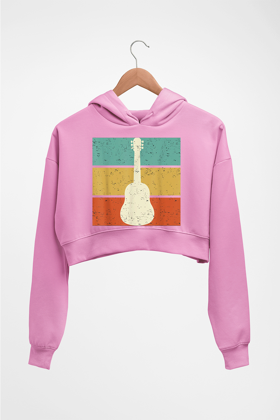 Guitar Crop HOODIE FOR WOMEN-Light Baby Pink-Ektarfa.online