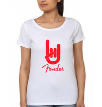 Load image into Gallery viewer, Fender Rock Hand T-Shirt for Women-White-Ektarfa.online
