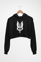Load image into Gallery viewer, Who Dares Wins Balidaan Army Crop HOODIE FOR WOMEN-Black-Ektarfa.online
