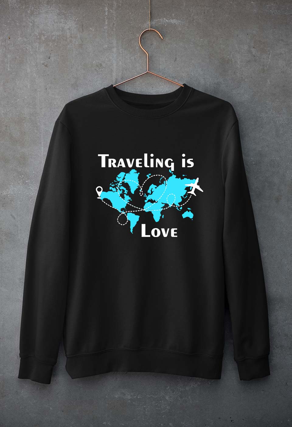Traveling is Love Unisex Sweatshirt for Men/Women-Black-Ektarfa.online