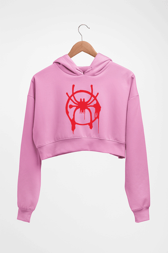 Spiderman Superhero Crop HOODIE FOR WOMEN-Light Baby Pink-Ektarfa.online