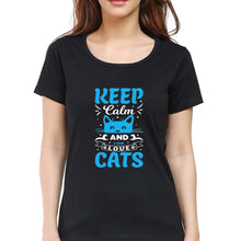 Load image into Gallery viewer, Cat T-Shirt for Women-Black-Ektarfa.online
