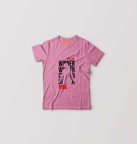 PUBG Winner Winner Chicken Dinner Kids T-Shirt for Boy/Girl-Pink-Ektarfa.online