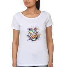 Load image into Gallery viewer, Tiger T-Shirt for Women-White-Ektarfa.online
