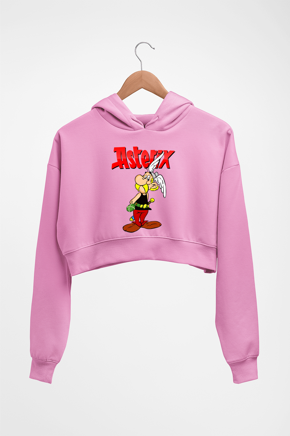 Asterix Crop HOODIE FOR WOMEN-Light Baby Pink-Ektarfa.online
