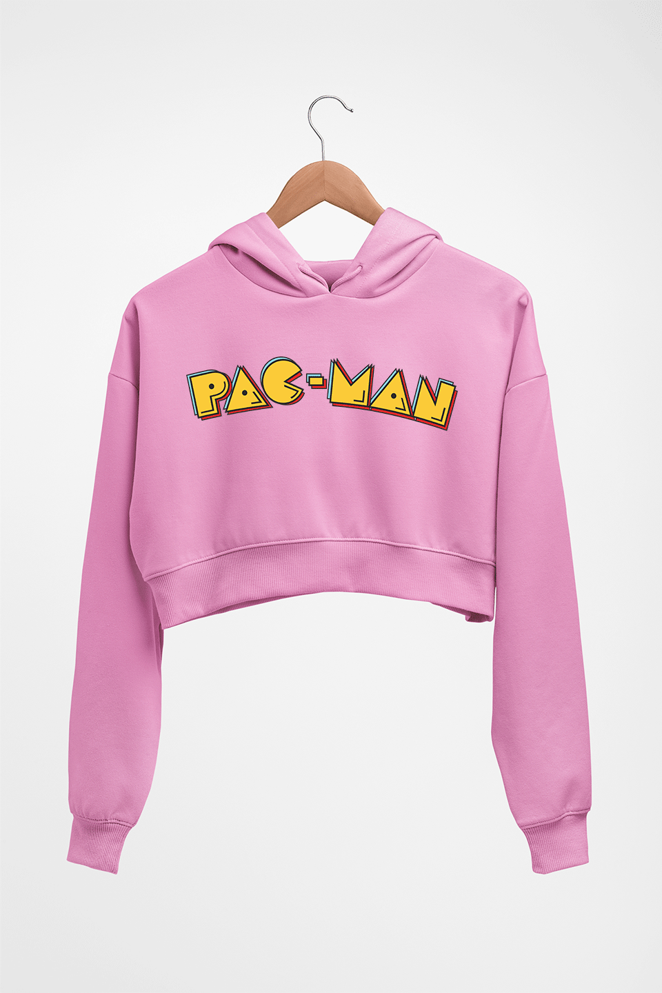 Pacman Crop HOODIE FOR WOMEN-Light Baby Pink-Ektarfa.online