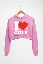 Load image into Gallery viewer, I Love Golf Crop HOODIE FOR WOMEN-Light Baby Pink-Ektarfa.online
