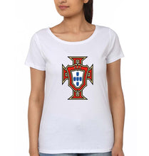 Load image into Gallery viewer, Portugal Football T-Shirt for Women-White-Ektarfa.online
